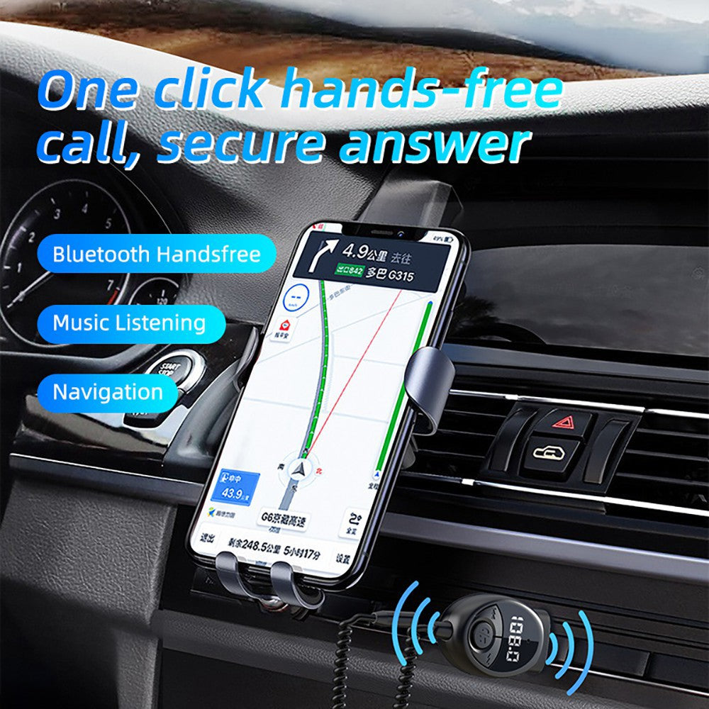 W8 Bilstereo-adapter Bluetooth-kompatibel modtager FM-sender med teleskopkabel