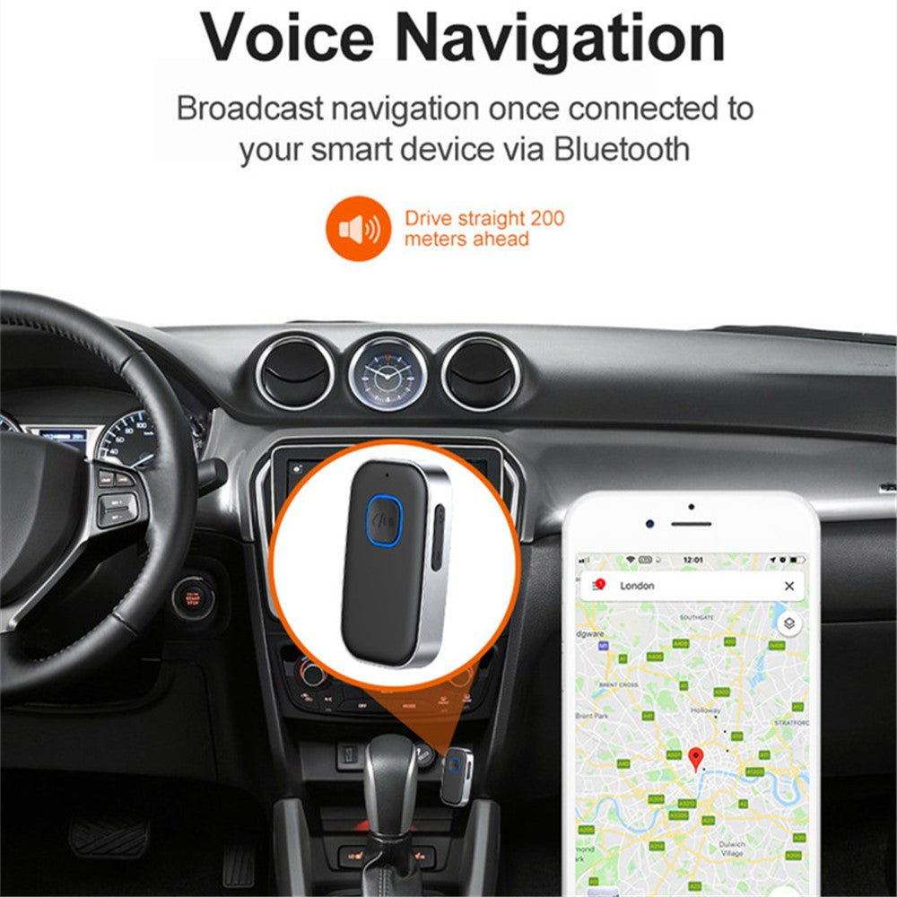 J22 Wireless Car Bluetooth-compatible Adapter Built-in Microphone Hands-free Call Audio Receiver with 3.5mm AUX Port