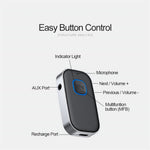 J22 Wireless Car Bluetooth-compatible Adapter Built-in Microphone Hands-free Call Audio Receiver with 3.5mm AUX Port