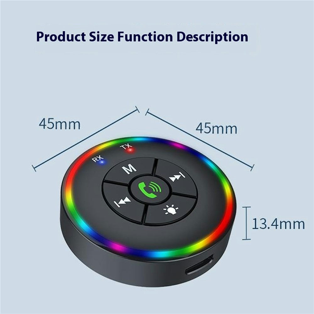 Q10 2-in-1 Bluetooth-compatible 5.3 Wireless Transmitter / Receiver MP3 Player Adapter with Colorful Atmosphere Lamp