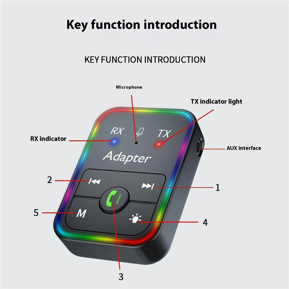 Q9 2-i-1 Bluetooth-kompatibel 5.3 Trådløs Sender / Modtager MP3 Afspiller Adapter Understøtter TF Kort Afspilning