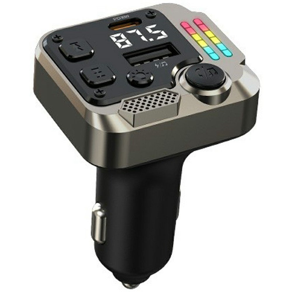 C68 Bluetooth-compatible FM Transmitter Car Adapter PD 30W Dual Port Car Charger Music Player Hands-Free Call