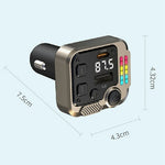 C68 Bluetooth-compatible FM Transmitter Car Adapter PD 30W Dual Port Car Charger Music Player Hands-Free Call