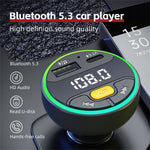 C9 Multifunctional Bluetooth-compatible Car MP3 Player USB Type-C Charger Digital Display FM Transmitter