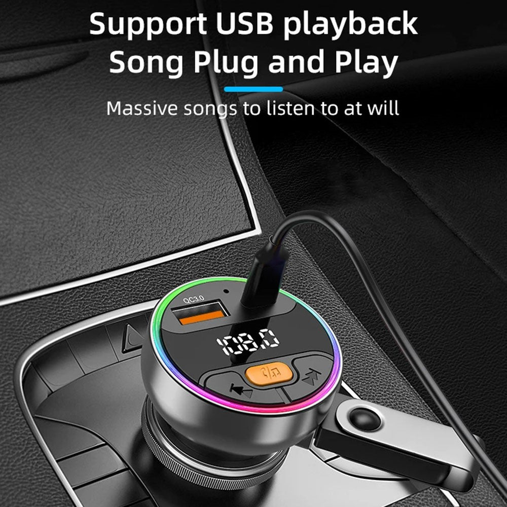C9S Multifunctional Bluetooth-compatible Car MP3 Player QC3.0 PD 30W Charger FM Transmitter