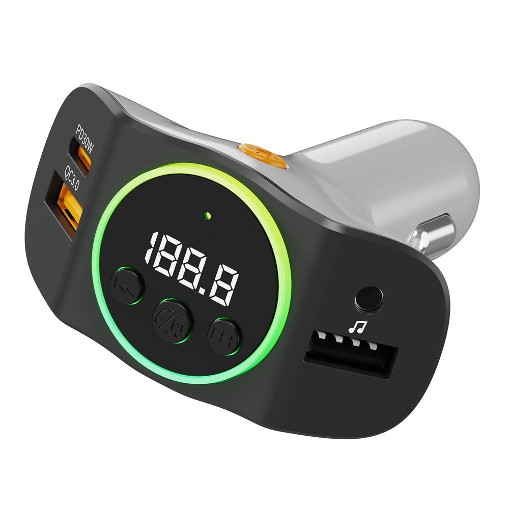 C8 Dual USB Port Car Charger Bluetooth-compatible 5.3 Receiver Hands-Free Calling with AUX Port