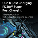 BC89 Car Charger 48W Fast Charging Adapter Bluetooth-Compatible MP3 Player FM Transmitter with Ambient Light