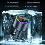 BC89 Car Charger 48W Fast Charging Adapter Bluetooth-Compatible MP3 Player FM Transmitter with Ambient Light
