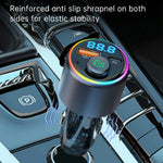 BC89 Car Charger 48W Fast Charging Adapter Bluetooth-Compatible MP3 Player FM Transmitter with Ambient Light