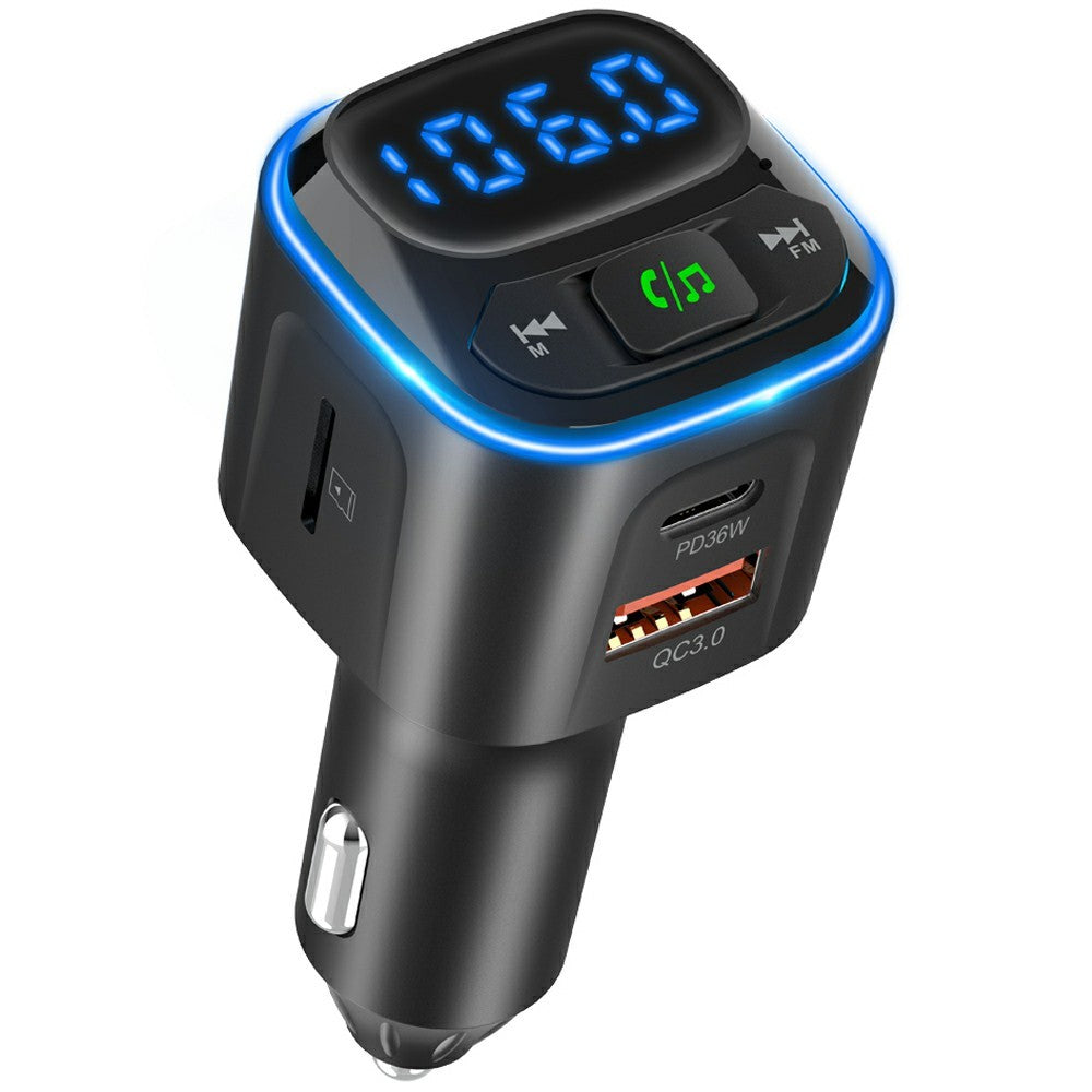 BC80 Car Charger Bluetooth-Compatible MP3 Player Hands-Free Calling Voltage Display Adapter