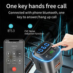BC80 Car Charger Bluetooth-Compatible MP3 Player Hands-Free Calling Voltage Display Adapter
