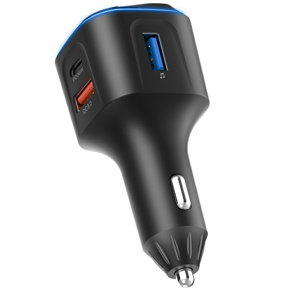BC80 Car Charger Bluetooth-Compatible MP3 Player Hands-Free Calling Voltage Display Adapter