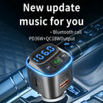 BC80 Car Charger Bluetooth-Compatible MP3 Player Hands-Free Calling Voltage Display Adapter