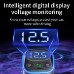 BC80 Car Charger Bluetooth-Compatible MP3 Player Hands-Free Calling Voltage Display Adapter