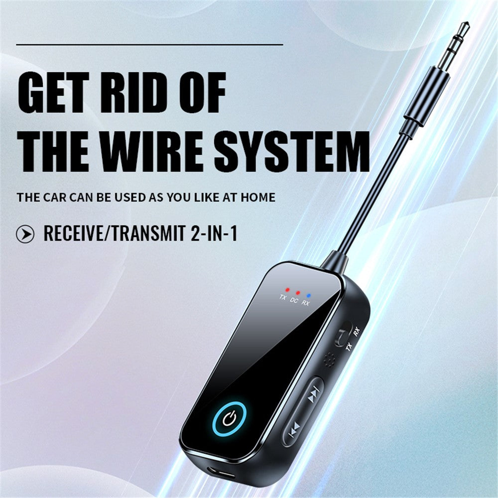 T80 Wireless Audio Transmitter Bluetooth-Compatible 5.4 Receiver / Transmitter 2-in-1 Adapter for Car AUX / TV / Speakers