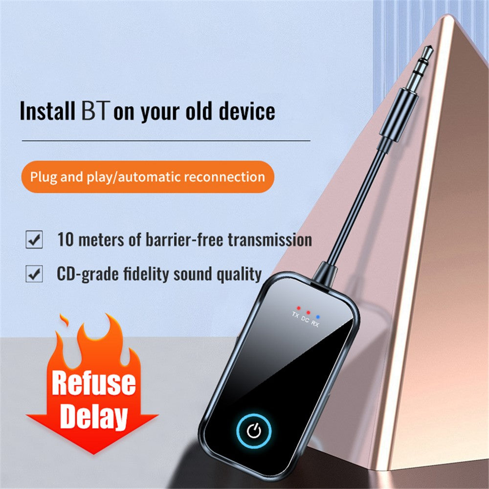 T80 Wireless Audio Transmitter Bluetooth-Compatible 5.4 Receiver / Transmitter 2-in-1 Adapter for Car AUX / TV / Speakers