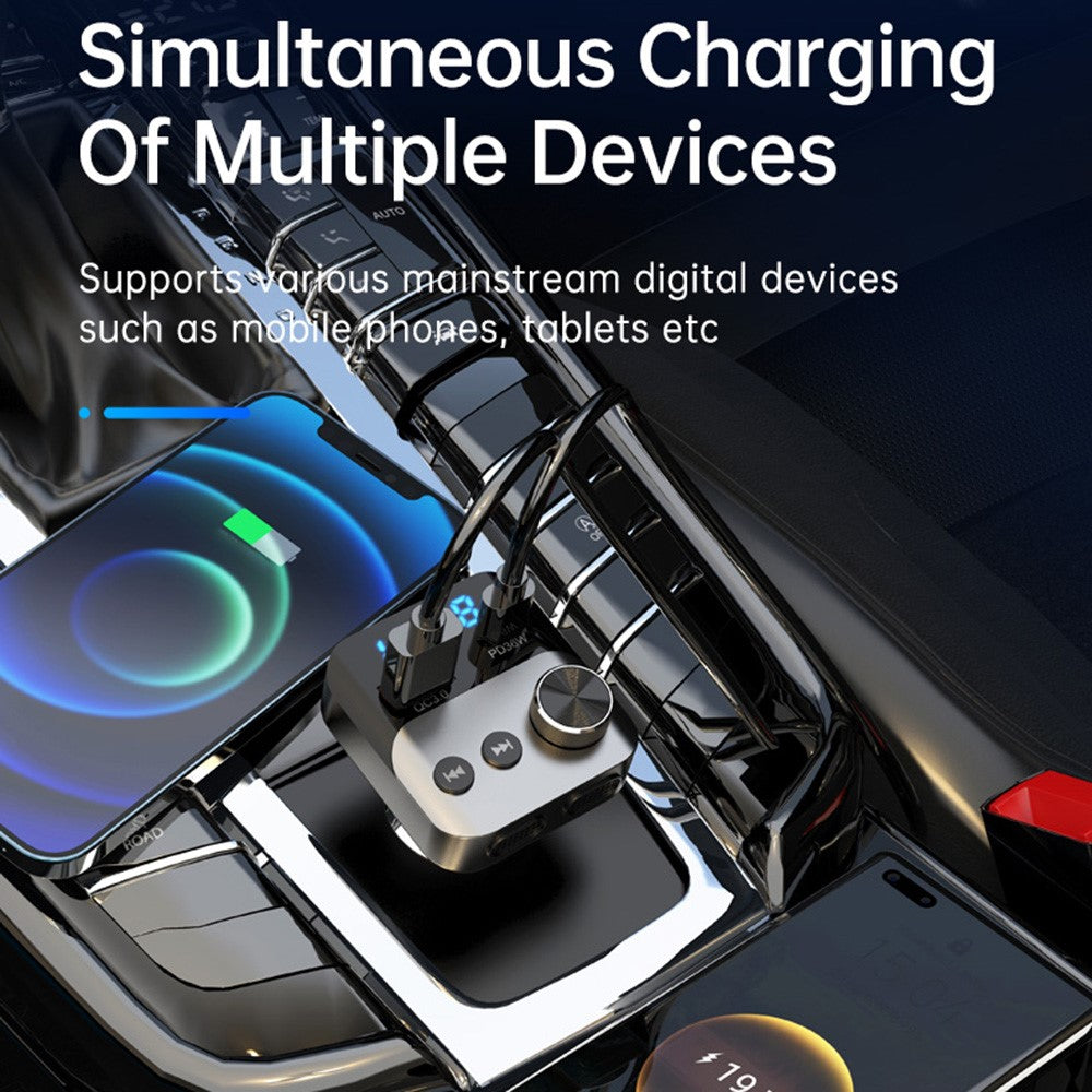 BC98 FM Transmitter Bluetooth-Compatible 5.3 Hands-Free Call Car MP3 Player PD 36W Fast Charging QC3.0 Charger