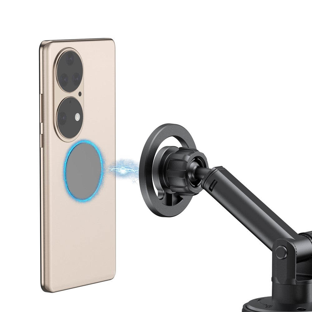 BUDI CM591B Adjustable Magnetic Phone Mount for Car 360 Degree Rotation Suction Cup Base Cellphone Holder