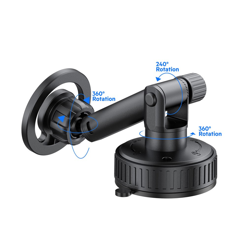 BUDI CM591B Adjustable Magnetic Phone Mount for Car 360 Degree Rotation Suction Cup Base Cellphone Holder