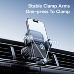 USAMS ZJ085 Air Vent Car Phone Holder One Touch Lock Release Rotating Phone Mount with Alloy Hook