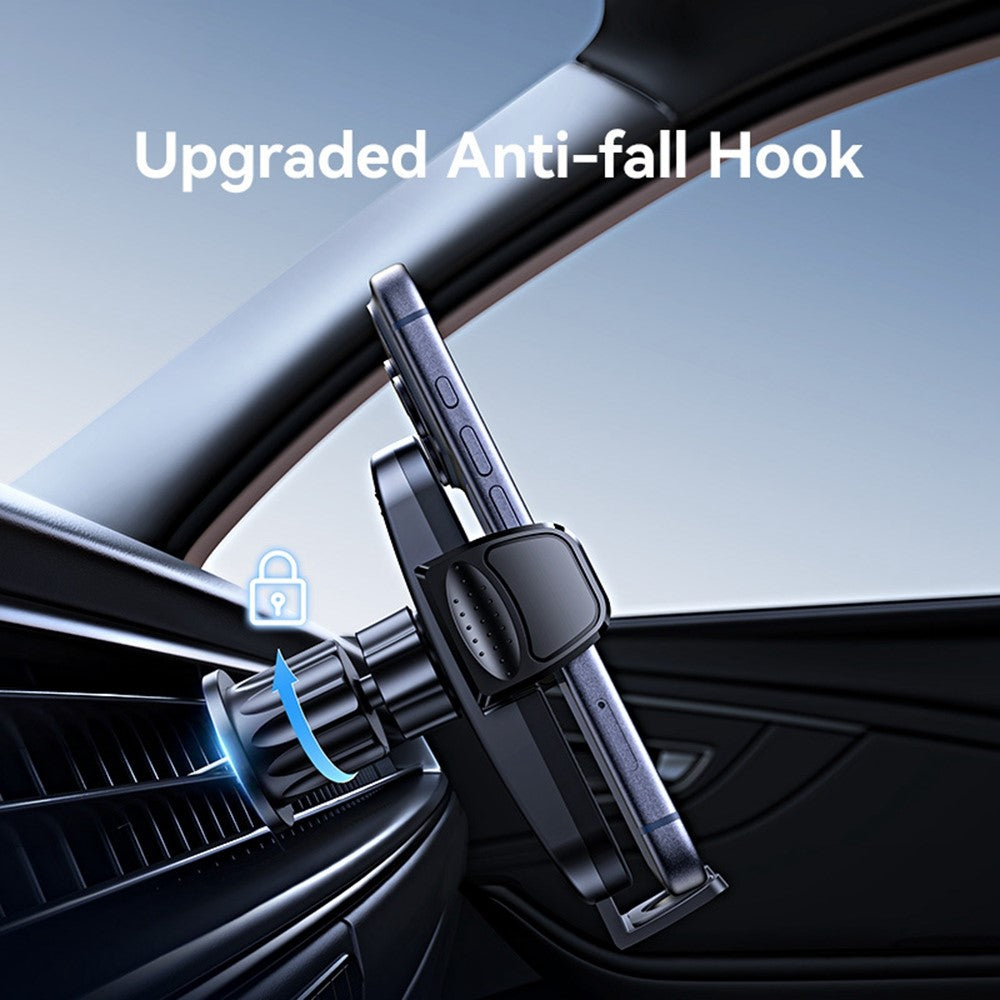 USAMS ZJ085 Air Vent Car Phone Holder One Touch Lock Release Rotating Phone Mount with Alloy Hook