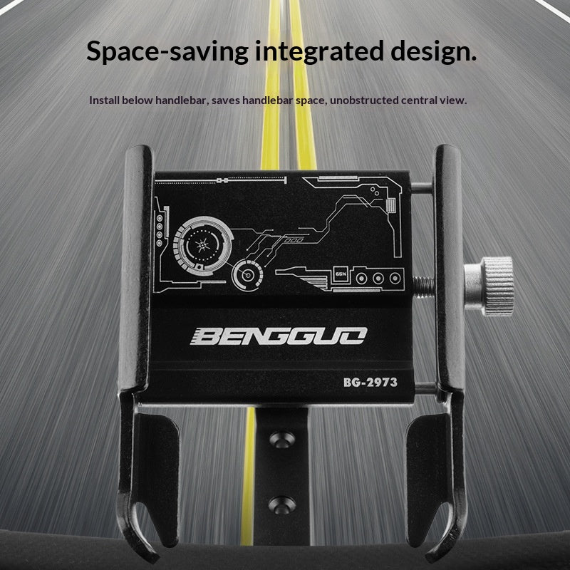 BENGGUO BG-2973 mobilhållare för racercykel, justerbart styresfäste i aluminiumlegering, svart