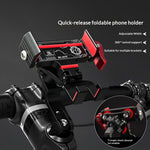 BENGGUO Cykel Motorcykel mobilhållare 360-graders rotation Justerbar Styrhållare Aluminiumlegering Anti-Shake