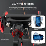 BENGGUO Cykel Motorcykel mobilhållare 360-graders rotation Justerbar Styrhållare Aluminiumlegering Anti-Shake