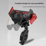 BENGGUO Cykel Motorcykel mobilhållare 360-graders rotation Justerbar Styrhållare Aluminiumlegering Anti-Shake