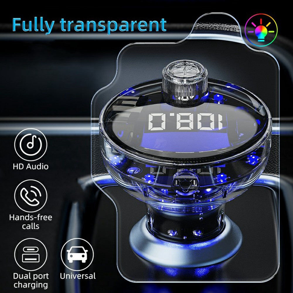C10 Multifunctional Car MP3 Player Adapter BT Hands-Free FM Transmitter Car Charger with USB / Type-C Ports