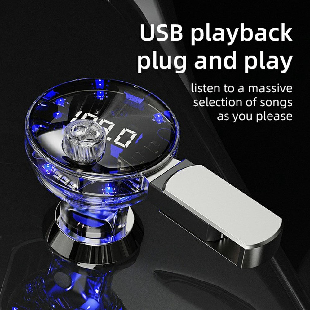 C10 Multifunctional Car MP3 Player Adapter BT Hands-Free FM Transmitter Car Charger with USB / Type-C Ports
