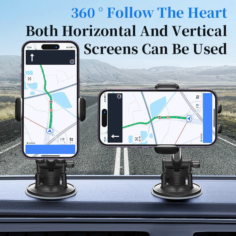 HS17+C17 Car Phone Holder Dashboard Windshield Suction Cup Mount 360 Degree Rotatable Cellphone Bracket