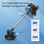 HS17+C17 Car Phone Holder Dashboard Windshield Suction Cup Mount 360 Degree Rotatable Cellphone Bracket
