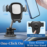 HS17+C17 Car Phone Holder Dashboard Windshield Suction Cup Mount 360 Degree Rotatable Cellphone Bracket