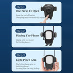 HS17+C17 Car Phone Holder Dashboard Windshield Suction Cup Mount 360 Degree Rotatable Cellphone Bracket