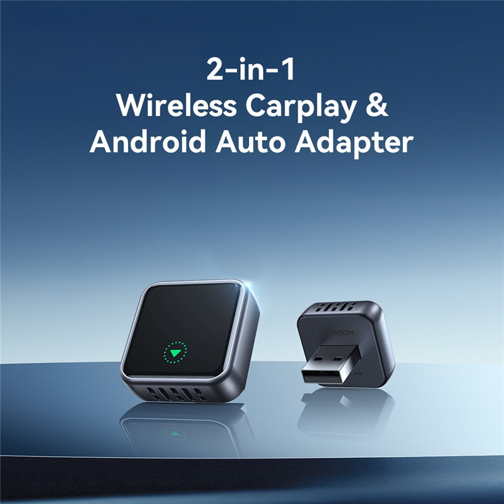 JOYROOM JR-CP3 2-i-1 Trådløs CarPlay Android Auto Adapter Hurtig Automatisk Tilslutning USB-A Dongle