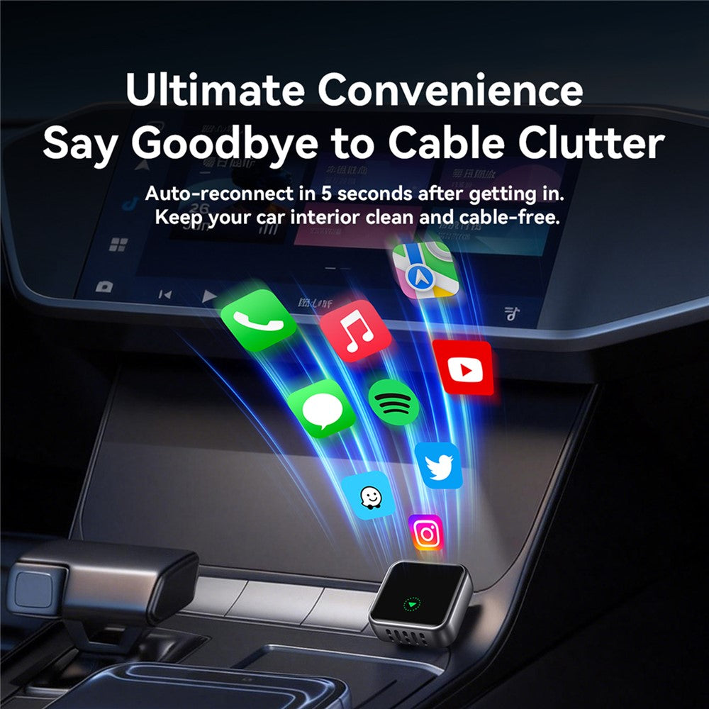 JOYROOM JR-CP3 2-i-1 Trådløs CarPlay Android Auto Adapter Hurtig Automatisk Tilslutning USB-A Dongle