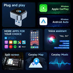 K16C Mini USB Dongle Plug and Play 2 in 1 Wired to Wireless CarPlay Android Auto Adapter