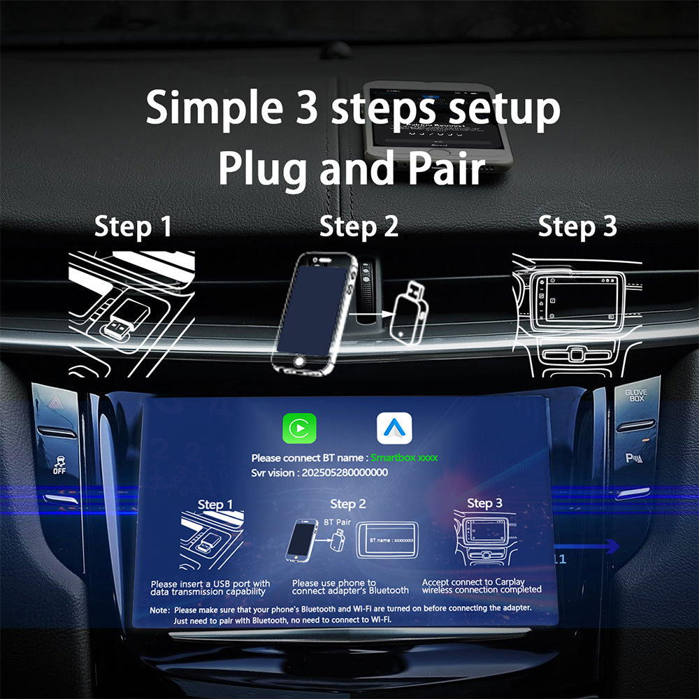 K16C Mini USB Dongle Plug and Play 2 in 1 Wired to Wireless CarPlay Android Auto Adapter