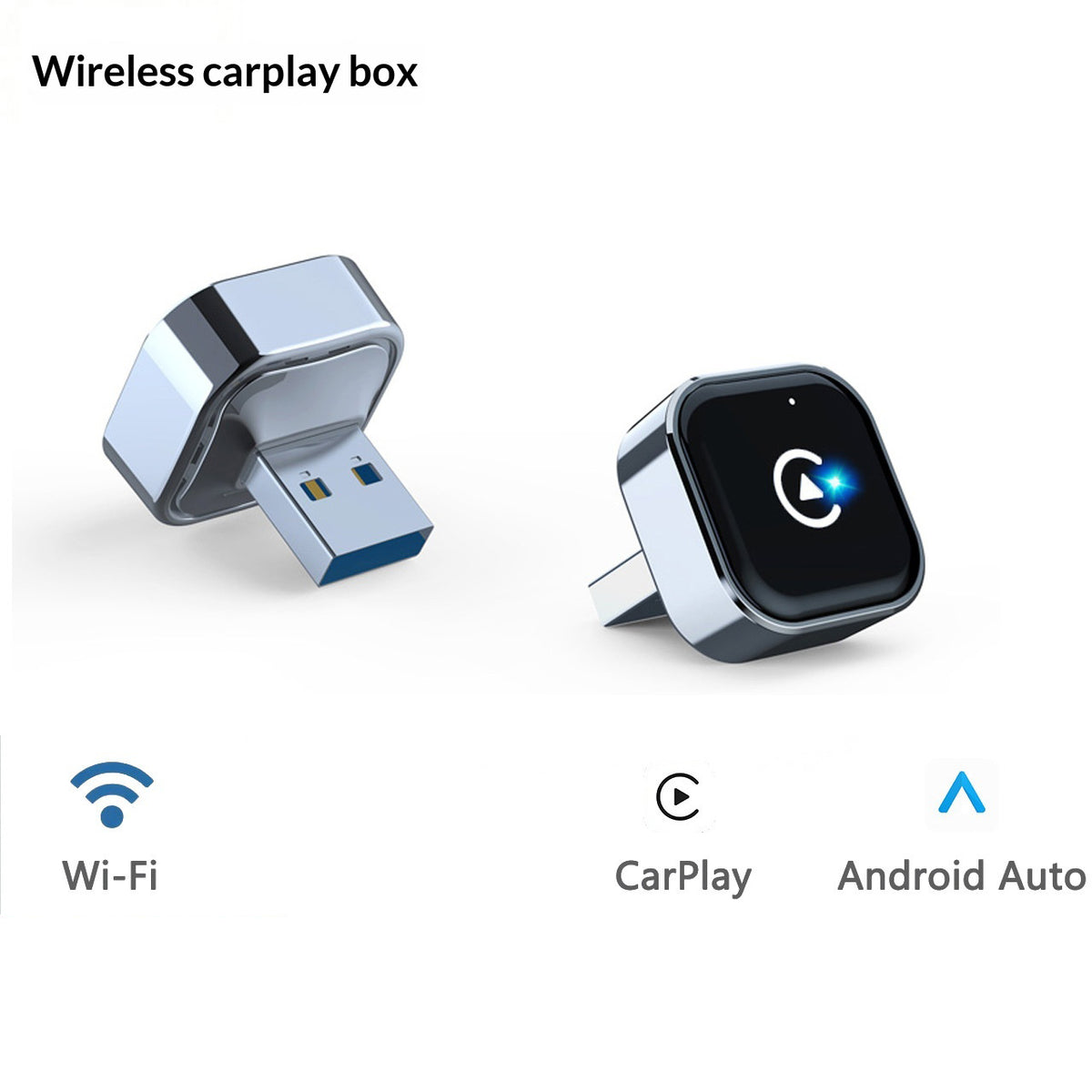 K16C Mini USB Dongle Plug and Play 2 in 1 Wired to Wireless CarPlay Android Auto Adapter