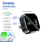K18 2-i-1 Bluetooth-kompatibel 5.2/WiFi trådløs CarPlay-adapter Android Auto Mini USB-dongle
