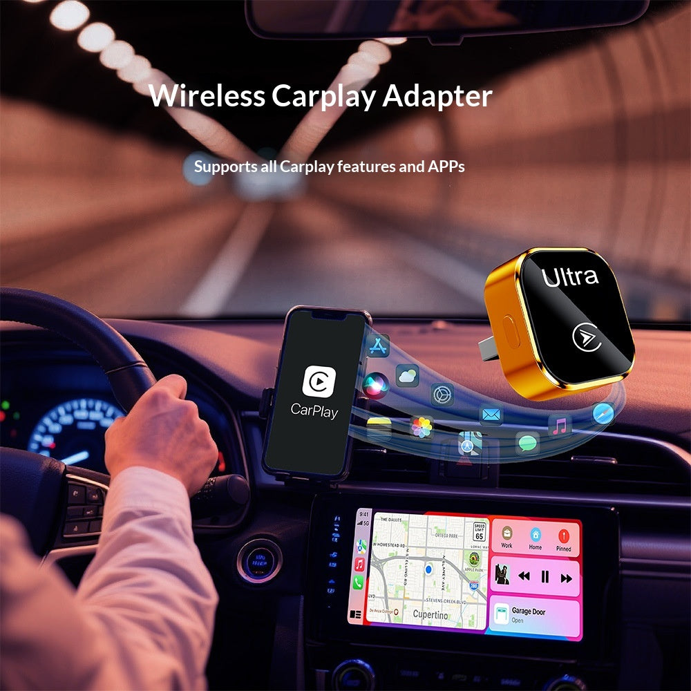 K18 2-i-1 Bluetooth-kompatibel 5.2/WiFi trådløs CarPlay-adapter Android Auto Mini USB-dongle
