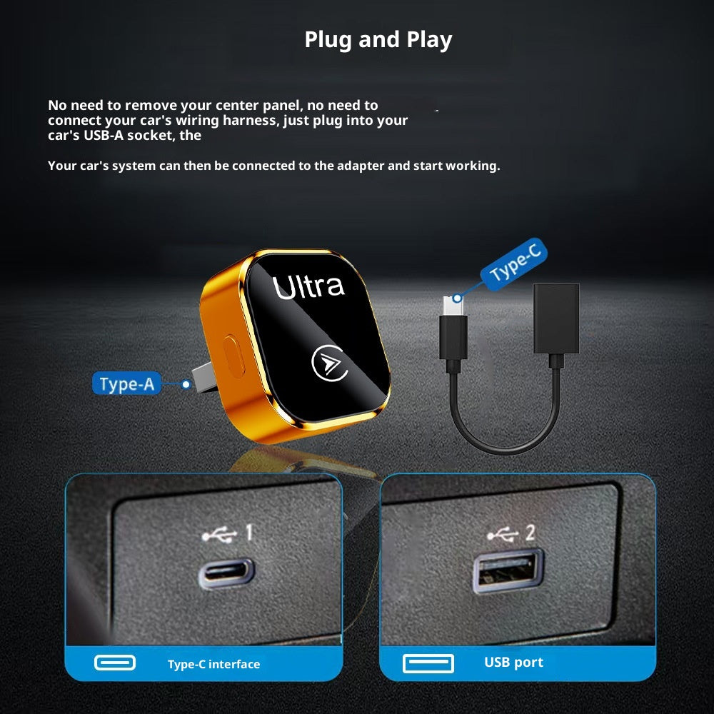 K18 2-i-1 Bluetooth-kompatibel 5.2/WiFi trådløs CarPlay-adapter Android Auto Mini USB-dongle