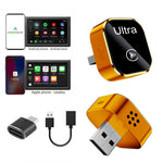 K18 2-i-1 Bluetooth-kompatibel 5.2/WiFi trådløs CarPlay-adapter Android Auto Mini USB-dongle