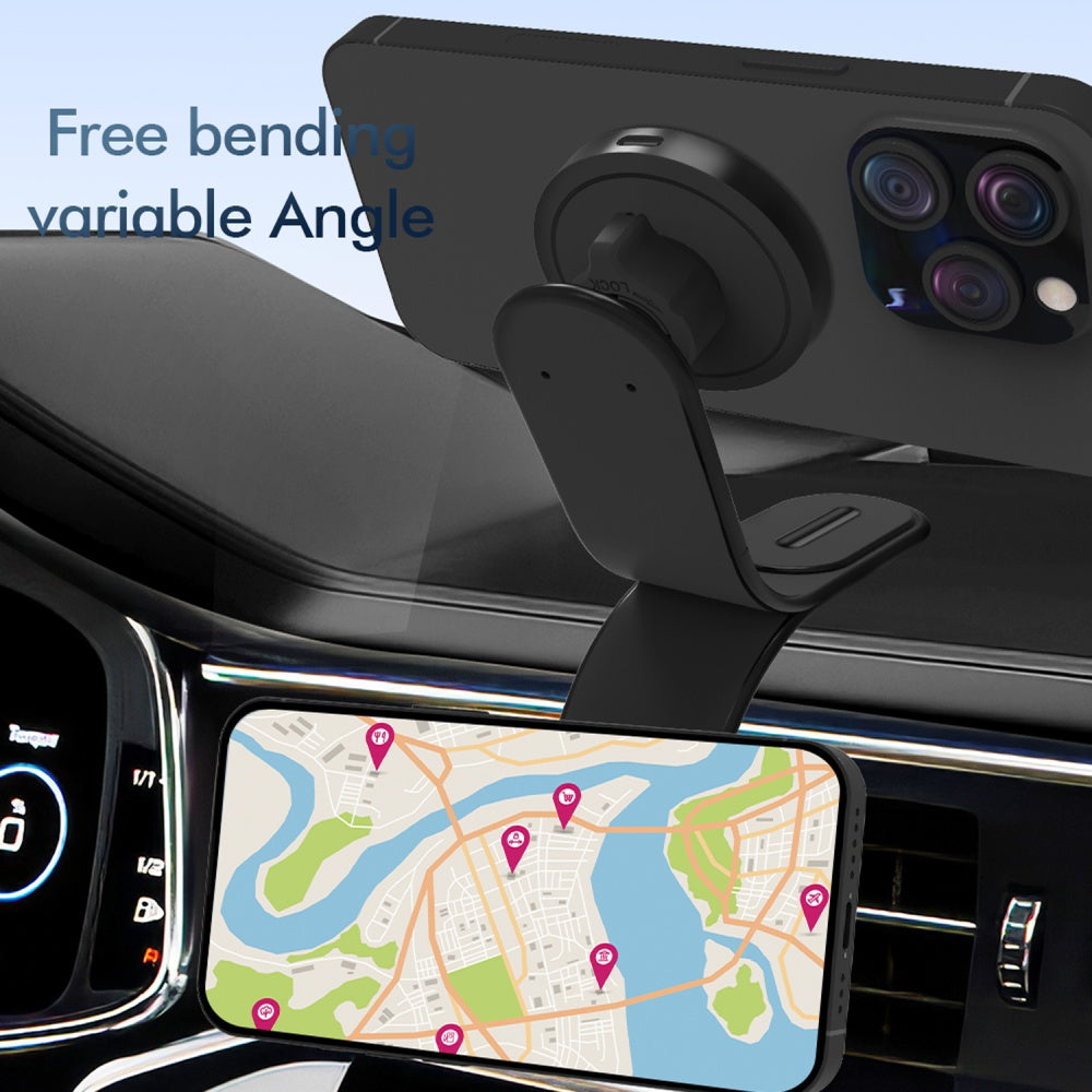 CG3 15W Wireless Charging Magnetic Phone Holder Aluminum Alloy Bendable Arm Car Cellphone Mount
