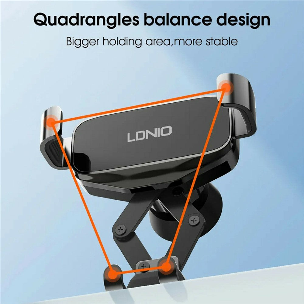 LDNIO MG13 Gravity Car Mount Air Vent Universal Phone Holder with Silicone Pads 360 Degree Rotatable Auto-Grip Mechanical Stand