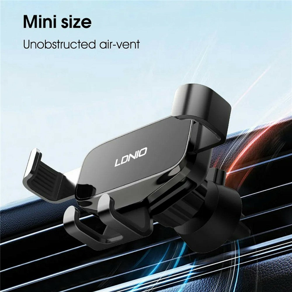 LDNIO MG13 Gravity Car Mount Air Vent Universal Phone Holder with Silicone Pads 360 Degree Rotatable Auto-Grip Mechanical Stand