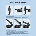 LDNIO MW21-1 15W Wireless Charging Car Mount Automatic Electric Clamping Auto-Grip Phone Holder with Suction Cup Base