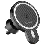 LDNIO MA20-1 15W Magnetic Qi Wireless Charger Car Mount Gravity Positioning Air Vent Phone Holder with Carbon Fiber Texture