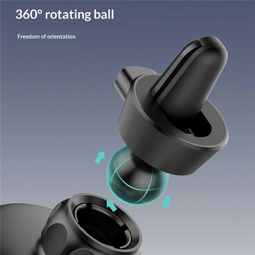 LDNIO MA20-1 15W Magnetic Qi Wireless Charger Car Mount Gravity Positioning Air Vent Phone Holder with Carbon Fiber Texture